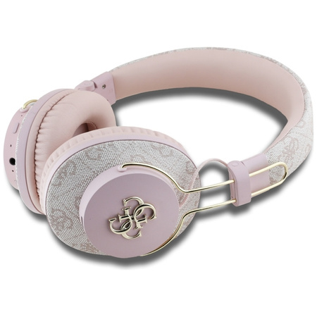 Guess Metal 4G Logo - Bezprzewodowe słuchawki nauszne Bluetooth ENC (różowy) (GUBHS72P4FC4MP)