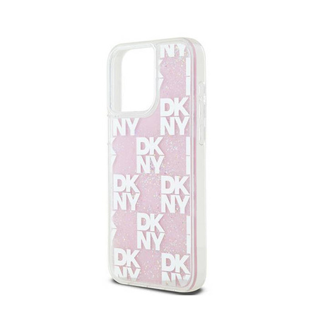 DKNY Liquid Glitter Multilogo - Etui iPhone 15 Pro Max (różowy) (DKHCP15XLCPEPP)