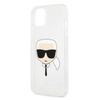 Karl Lagerfeld Karl's Head Glitter - Etui iPhone 13 mini (srebrny) (KLHCP13SKHTUGLS)