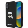 Karl Lagerfeld Silicone Karl Head Print MagSafe - Etui iPhone 16 (czarny) (KLHMP16SSKHPPLK)
