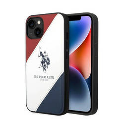US Polo Assn Tricolor Embossed - Etui iPhone 14 (biały) (USHCP14SPSO3)