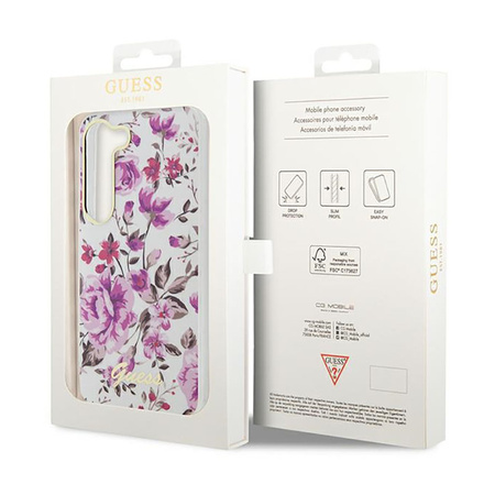 Guess Flower Collection - Etui Samsung Galaxy S23+ (biały) (GUHCS23MHCFWST)