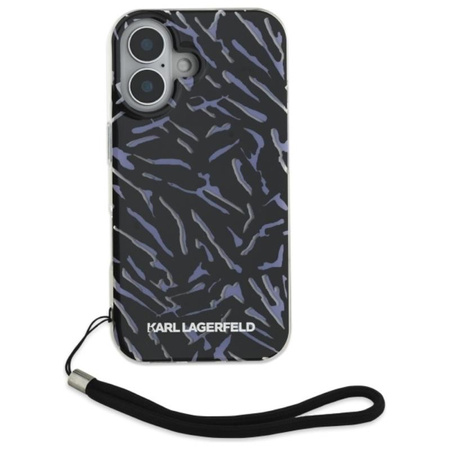 Karl Lagerfeld Zebra With Cord - Etui iPhone 16 Plus (fioletowy) (KLHCP16MHZBPKCCU)