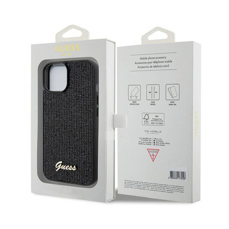 Guess Disco Metal Script - Etui iPhone 14 (czarny) (GUHCP14SPMSDGSK)