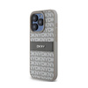 DKNY Leather Mono Stripe & Metal Logo - Etui iPhone 15 Pro Max (beżowy) (DKHCP15XPRTHSLE)