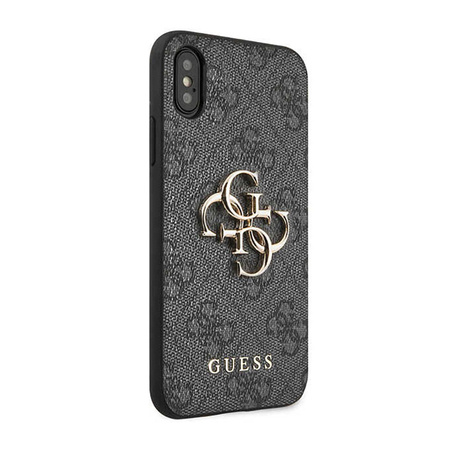 Guess 4G Big Metal Logo - Etui iPhone X (szary) (GUHCPX4GMGGR)