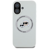 Karl Lagerfeld Silicone Double Heads And Circle MagSafe - Etui do iPhone 16 (beżowy) (KLHMP16SSKCHTCE)