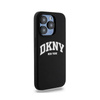 DKNY Liquid Silicone White Printed Logo MagSafe - Etui iPhone 15 Pro (czarny) (DKHMP15LSNYACH)