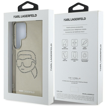 Karl Lagerfeld Rhinestones Karl Head Logo - Etui Samsung Galaxy S25 Ultra (czarny) (KLHCS25LHKHDCELK)