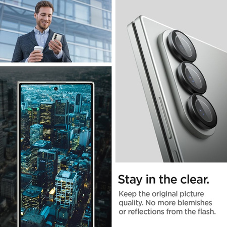 Spigen Optik Pro HD GLAS.TR EZ Fit Camera Protector 2-Pack - Szkło ochronne na obiektyw do Samsung Galaxy Z Fold 7 (2 szt)(Czarny) (AGL09581)
