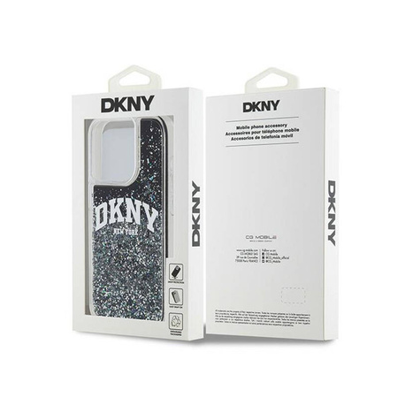 DKNY Liquid Glitter Big Logo - Etui iPhone 13 Pro (czarny) (DKHCP13LLBNAEK)