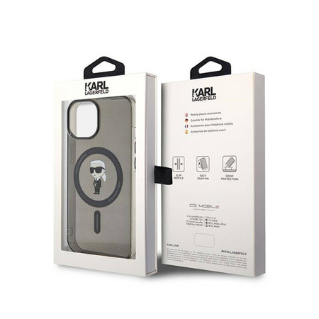 Karl Lagerfeld IML Ikonik MagSafe - Etui iPhone 15 (czarny) (KLHMP15SHFCKNOK)