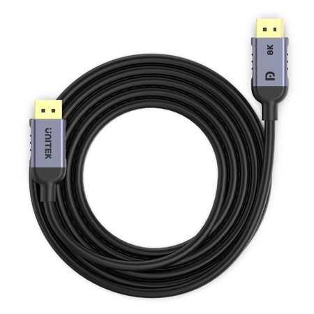 Unitek kabel DisplayPort 1.4 8k 60hz, 4k 240hz, HDR, HDCP 2.3, DSC 1.2, 2m - czarny (C1628GY01-2M)