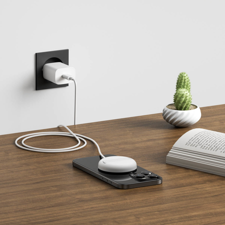 Belkin Ładowarka magnetyczna, Qi2 15W, rozkładana, zasilacz 20W, biała (WIA011KQWH)