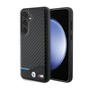 BMW Leather Carbon Blue Line - Etui Samsung Galaxy S24 (czarny) (BMHCS24S22NBCK)