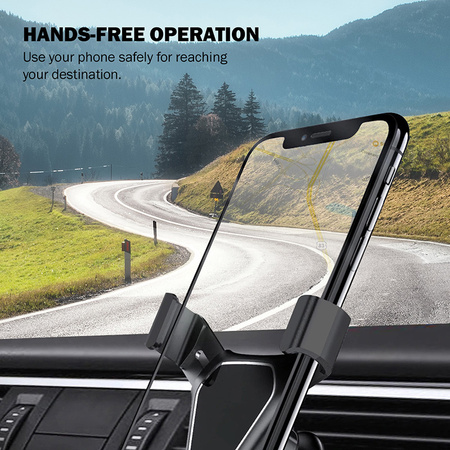 Crong Gravity Auto-Clip Car Holder - Uchwyt samochodowy grawitacyjny do telefonu 4,7”- 6,5” (czarny) (CRG-CH4-BLK)