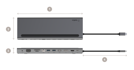 Belkin USB-C Connect 11-in-1 Universal Pro Dock - wieloportowy hub - szary (INC014BTSGY)
