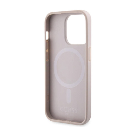 Guess GCube Stripes MagSafe - Etui iPhone 14 Pro (Różowy) (GUHMP14LHGCFSEP)