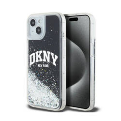 DKNY Liquid Glitter Big Logo - Etui iPhone 14 / 15 / 13 (czarny) (DKHCP14SLBNAEK)