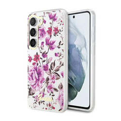 Guess Flower Collection - Etui Samsung Galaxy S23 (biały) (GUHCS23SHCFWST)