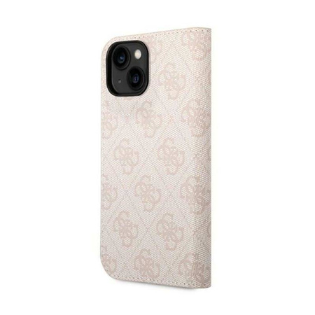 Guess 4G Metal Camera Outline Booktype Case - Etui iPhone 14 Plus (różowy) (GUBKP14MHG4SHP)