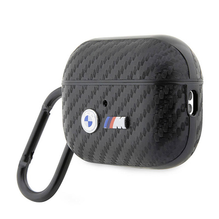 BMW Carbon Double Metal Logo - Etui AirPods Pro 2 (Czarny) (BMAP2WMPUCA2)