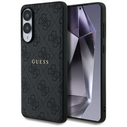 Guess 4G Ring Classic Logo MagSafe - Etui Samsung Galaxy S25 Edge (czarny) (GUHMS25EG4GFRK)