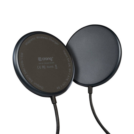 Crong MagSpot Wireless Charger – Aluminiowa ładowarka indukcyjna MagSafe 15W (Graphite) (CRG-MS15W-GRP)