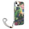 Guess Flower Cord - Etui ze smyczką iPhone 13 (Blue) (GUHCP13MHFLSB)