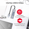 Unitek Hub USB C 4w1 Ethernet 3 x USB A 5 Gbps z adapterem USB A (Y-3088B)
