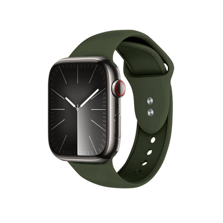 Crong Liquid - Pasek do Apple Watch 38/40/41/42 mm (zielony) (CRG-40LQB-OLV)