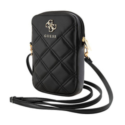 Guess Zip Quilted 4G - Torebka na telefon (czarny) (GUWBZPSQSSGK)