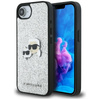 Karl Lagerfeld Fixed Glitter Karl & Choupette Heads Metal Pin - Etui do iPhone 16e (srebrny) (KLHCPSE4PFGKCPS)