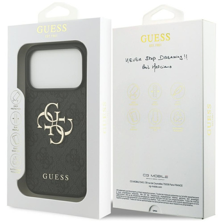 Guess 4G Big Logo - Etui iPhone 17 Pro (czarny) (GUHCP17L4GMGGR)