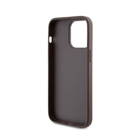Guess 4G Metal Gold Logo - Etui iPhone 15 Pro Max (brązowy) (GUHCP15XG4GFBR)