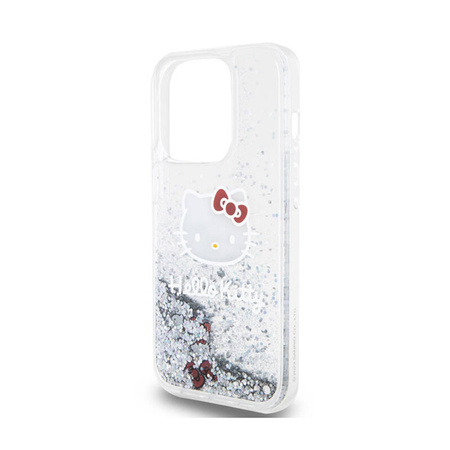 Hello Kitty Liquid Glitter Charms Kitty Head - Etui iPhone 14 Pro Max (srebrny) (HKHCP14XLIKHET)