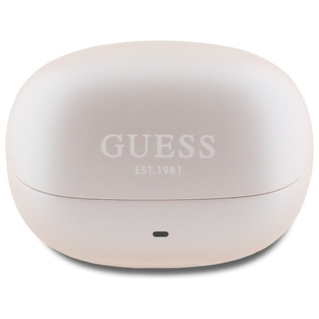 Guess Capsule Printed Logo - Słuchawki Bluetooth TWS ANC & ENC + etui ładujące (różowy) (GUTWST88MCTGP)