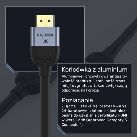 Unitek Kabel HDMI 2.1 8K 60Hz, czarny, 5m (C11086GY01-5M)