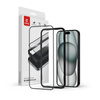 Crong Anti-Bacterial 3D Armour Glass - Szkło hartowane 9H Full Glue do iPhone 16 Plus / iPhone 15 Plus + ramka instalacyjna (CRG-AB3DAG-IP15PL)