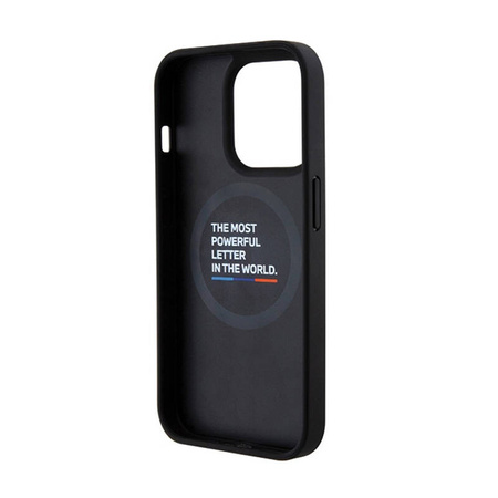BMW Quilted Tricolor MagSafe - Etui iPhone 15 Pro (czarny) (BMHMP15L22PVTK)