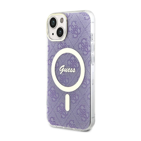 Guess 4G MagSafe - Etui iPhone 14 (Purpurowy) (GUHMP14SH4STU)