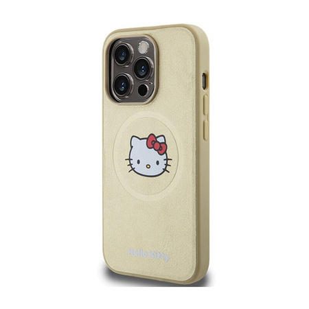 Hello Kitty Leather Kitty Head MagSafe - Etui iPhone 13 Pro Max (złoty) (HKHMP13XPGHCKD)