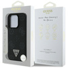 Guess Grained Hot Stamp Peony Triangle Logo MagSafe - Etui do iPhone 16 Pro (czarny) (GUHMP16LPGBTMK)
