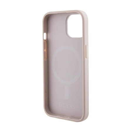 Guess Saffiano MagSafe - Etui iPhone 15 Plus (różowy) (GUHMP15MPSAHMCP)