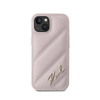 Karl Lagerfeld Diagonal Quilted Script - Etui iPhone 14 / 15 / 13 (różowy) (KLHCP14SPQDSMGP)