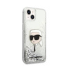 Karl Lagerfeld Liquid Glitter NFT Karl's Head - Etui iPhone 14 Plus (srebrny) (KLHCP14MLNKHCH)