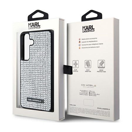 Karl Lagerfeld Rhinestone Metal Logo - Etui Samsung Galaxy S24 (srebrny) (KLHCS24SHDSPRS)
