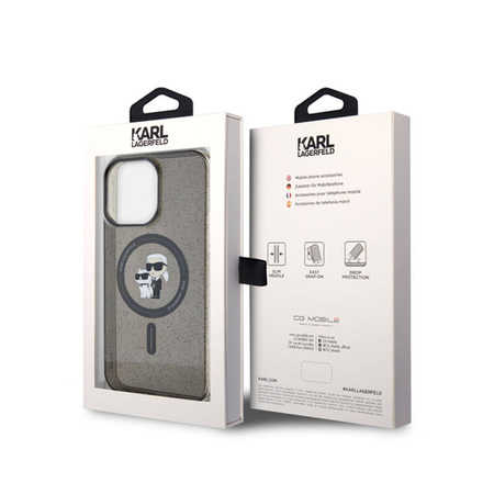 Karl Lagerfeld Karl & Choupette Glitter Magsafe - Etui iPhone 15 Pro Max (czarny) (KLHMP15XHGKCNOK)