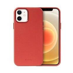 Crong Essential Cover - Etui ze skóry ekologicznej iPhone 12 / iPhone 12 Pro (czerwony) (CRG-ESS-IP1261-RED)