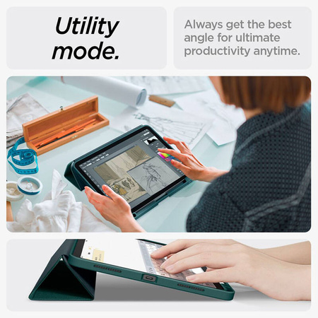Spigen Urban Fit - Etui do iPad Air 11” M2 (2024) / iPad Air 10.9” (5-4 gen.) (2022-2020) (Midnight Green) (ACS07755)